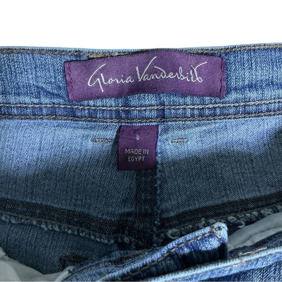 Gloria Vanderbilt Amanda Jean Mid Rise Straight Leg Med Wsh Inseam 28 Short Sz 6 - Picture 3 of 16